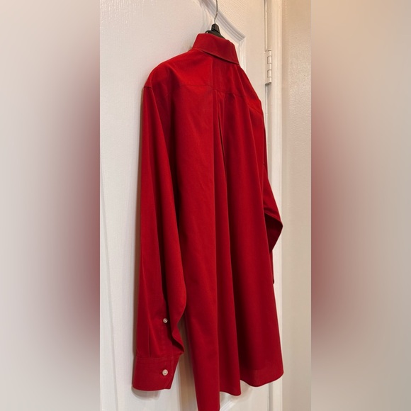 Stafford Travel Regular Fit Men's Red Shirt Size: Large 16-16 1/2 - Picture 5 of 7